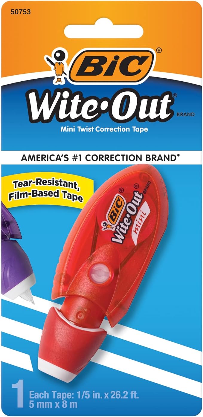 BIC Wite-Out Brand Mini Twist Correction Tape, White, 1-Count
