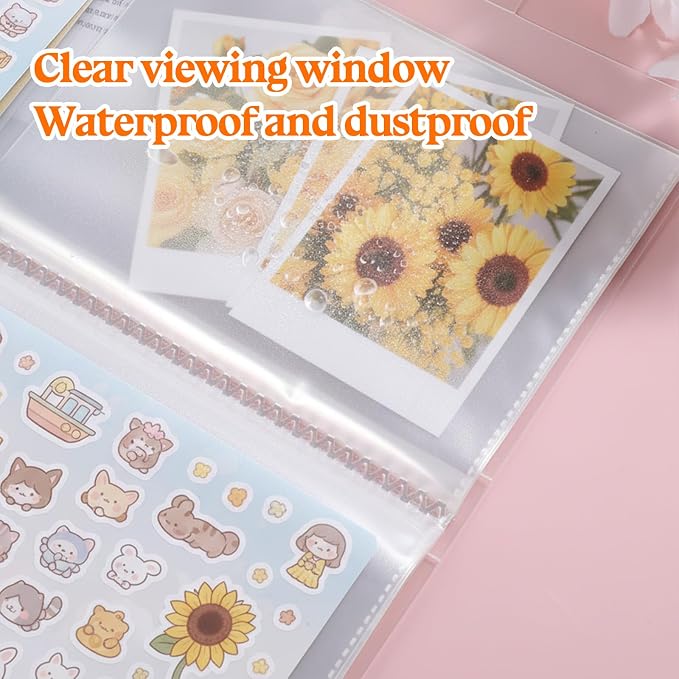 40 Pockets Sticker Organizer Storage Album with Snap Book Stickers Collecting Binder A6 Nail Art Sticker for Scrapbook Planner Journal Stickers Cards
