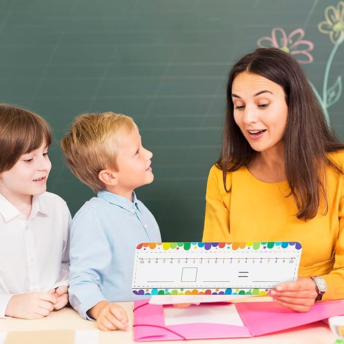 32 Pack Number Line Dry Erase White Board Double Sided Classroom Must Haves Math Manipulatives Teacher Supplies for Kindergarten Elementary Special Education Students Homeschool 12"x4"