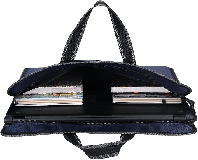 Ibluelover A4 Zipper Business Document Bag Waterproof File Folder Bag Briefcase Portable Portfolio Carrying Case Handbag Unisex Adults File Storage Organizer Holder for Office Meetings Travel