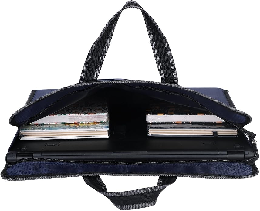 Zippered Document Bag with Handle Oxford Waterproof Portfolio Case Lightweight Business Briefcase Handbag A4 File Organizer