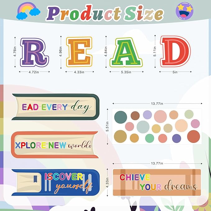 Classroom Door Decor, Read Bulletin Board Decorations Set,Classroom Wall Decor for Elementary Middle School Teacher Supply (Read)