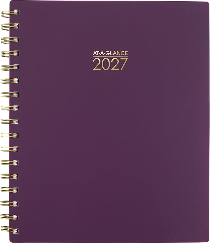 AT-A-GLANCE 2027 Planner, Weekly & Monthly, 13-Month Jan-Jan, 7" x 8.75", Harmony, Mulberry (1099-805-18-27)