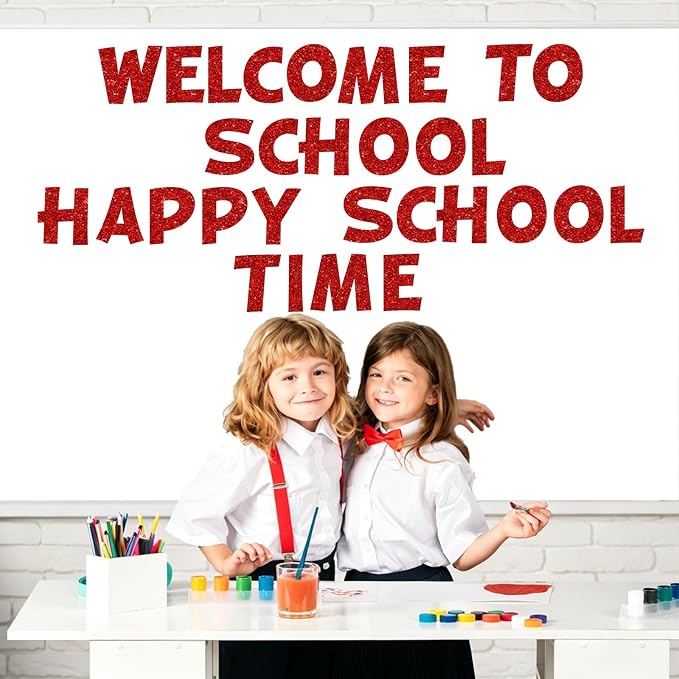 150 PCS Large 6" Bulletin Board Letters Set, Glitter Red Classroom Alphabet Cutout Letter for Bulletin Board Display Home School, A Great Helper to Inspire Students' Learning Interest