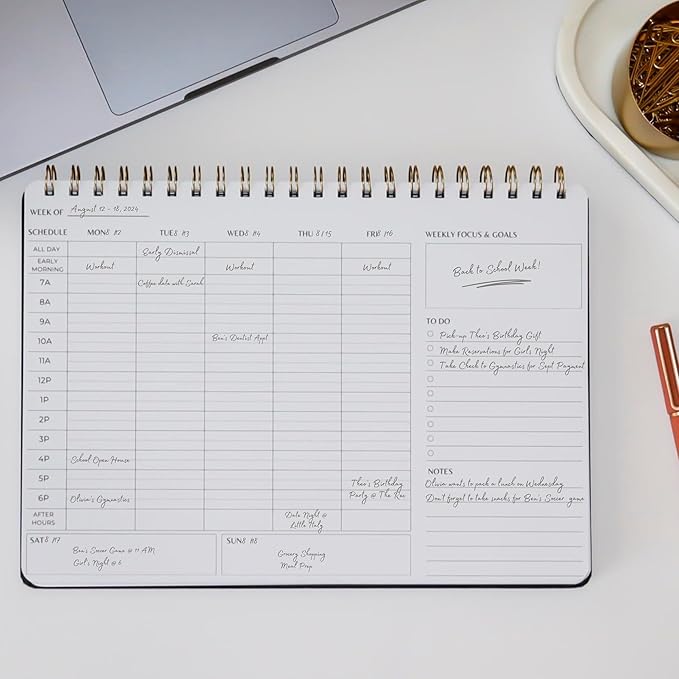 Undated Weekly Schedule | Business Planner | 8.25” x 11.75” ADHD Organizer | Premium Multi-Layout Schedule | Evergreen | Landscape Layout