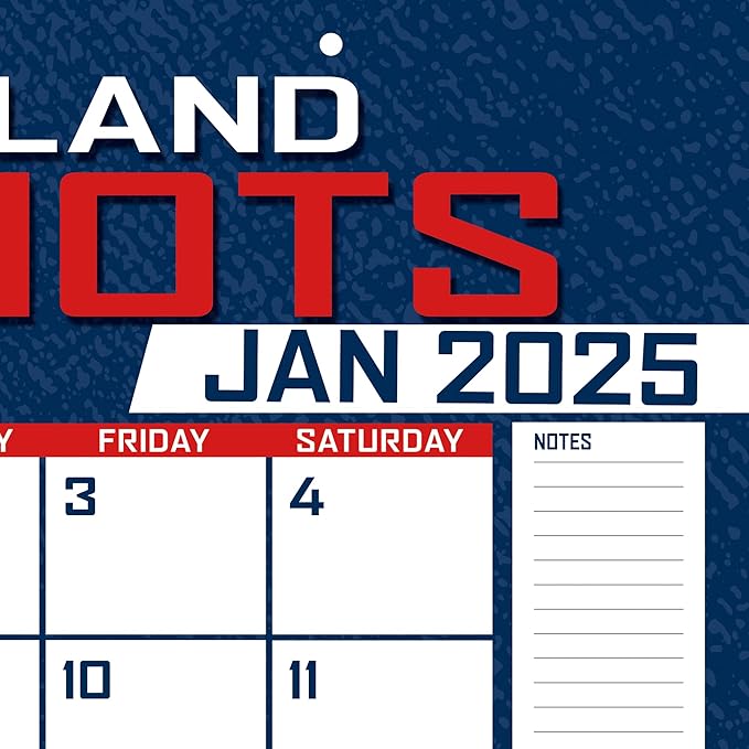 Turner Sports New England Patriots 2025 22x17 Desk Calendar (25998061543)