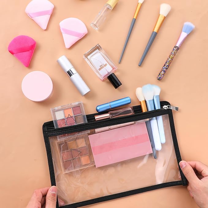 20 Pcs 11.5 x 7.5 Inches Clear Zipper Pouches Pencil Pouches PVC Waterproof Multi-Purpose Storage Bags Document File Organization Pencil Makeup Bags