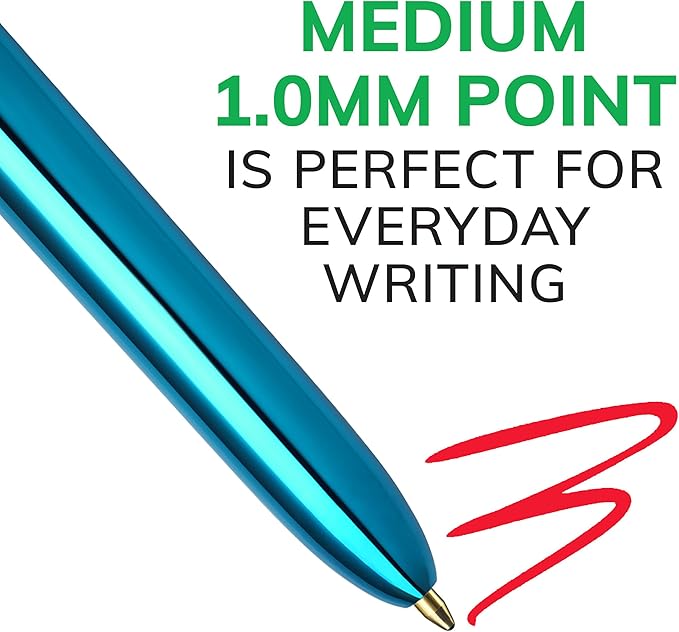 BIC 4-Color Retractable Ballpoint Pen with 1.0 mm Medium Point, 1-Count in Assorted Ink Colors