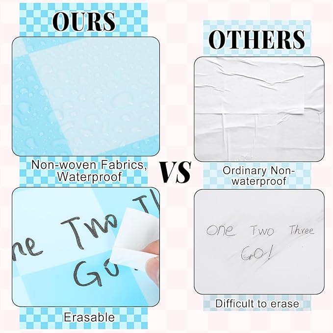 Blue Checked Bulletin Board Roll Pastel Blue Reusable Waterproof Erasable Bulletin Poster Non-Woven Fabric Bulletin Board for Father's Day Easter Classroom Decor Wrapping Paper Crafts 15.55in x12ft