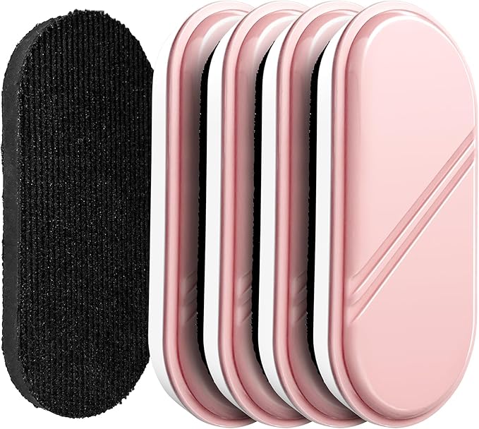 Dry Erase Eraser, Detachable Magnetic White Board Erasers - 4 Pack,Glass Board Glass Whiteboard Eraser for Office and School Supplies (Pink)
