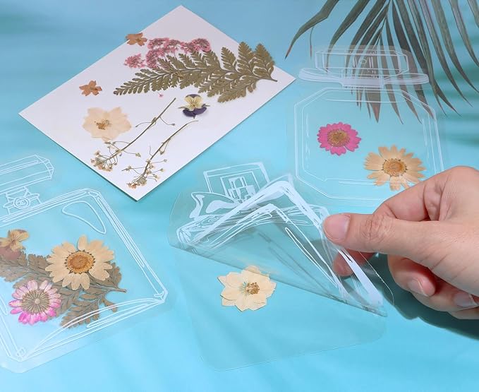 Dried Flower Bookmarks Penta Angel 30Pcs Bottle Shape Handmade DIY Clear Pressed Floral Page Markers Clips for Student Reading (Mixed Styles)