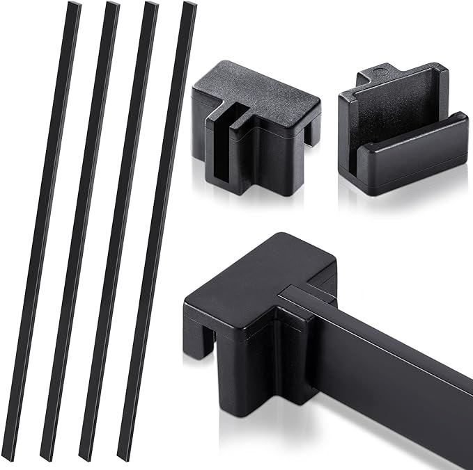 Epakh 12 Pcs PVC Adjustable File Cabinet Rails Set Include 8 Hanging File Rail Clip Divider Rail Clips 4 Cabinet Rails for Hanging Folder Frame
