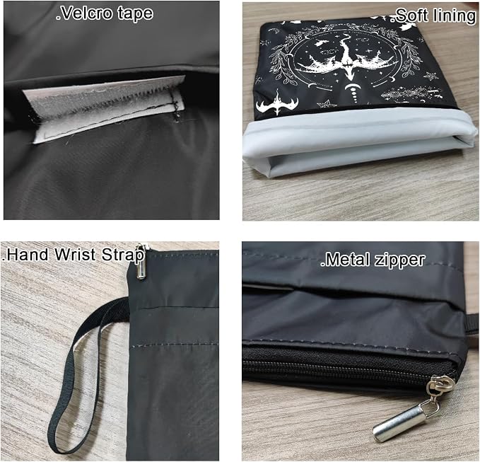 Romantasy Dark Academia Dragons Book Sleeve, Fantasy Novel Reader Gift, Bookish Gifts, Book Inspired Gift, Paperback Book Protector Book Cover Dragons Lovers Book Gifts (Dragons Book Pouch-Black)