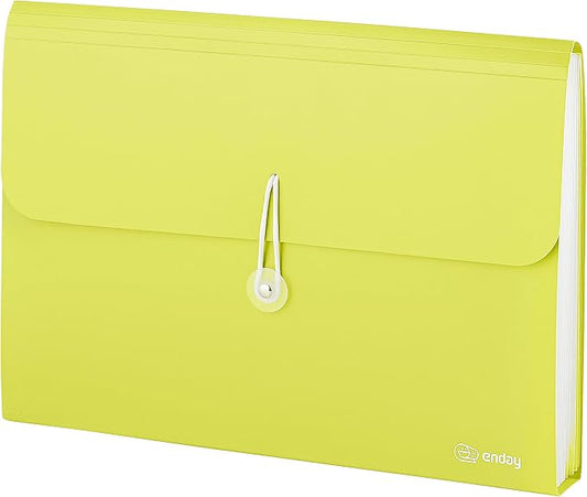 Accordion File Organizer Green, 7 Pocket Expanding File and Cover Folder with Labels, Plastic Portable Desktop Letter A4 Paper, Also Available in Red, Blue, Purple, Pink, Grey, 1 Pc – By Enday