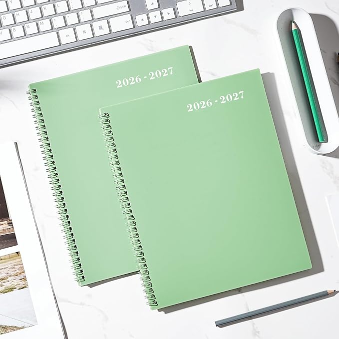 2026-2027 Monthly Planner - JUL 2026 - DEC 2027 Monthly Calendar Planner, with 18-Month Planner with Tabs & Pocket & Label, Contacts and Passwords, 9" x 11", Thick Paper, Palegreen