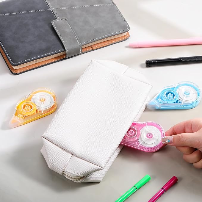50 Pcs Colorful Correction Tape with Protective Cap, 39.4 Ft White Wrong Out Tear Roller Easy to Use Applicator for Instant Corrections School Office Supplies (Tape Width 0.2 in)