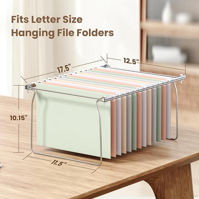 SUNEE Hanging File Folder Frame, Letter Size Files Holder Bars 17.5 Inches, Set of 1