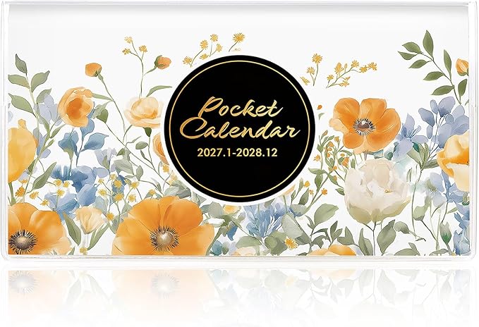 Pocket Calendar 2027-2028 for Purse, Small Pocket Planner 2027-2028 for Purse 3.5×6.5In, 24 Month Organizer from Jan 2027- Dec 2028 Mini Planner with Pvc Cover for Organizing & Planning