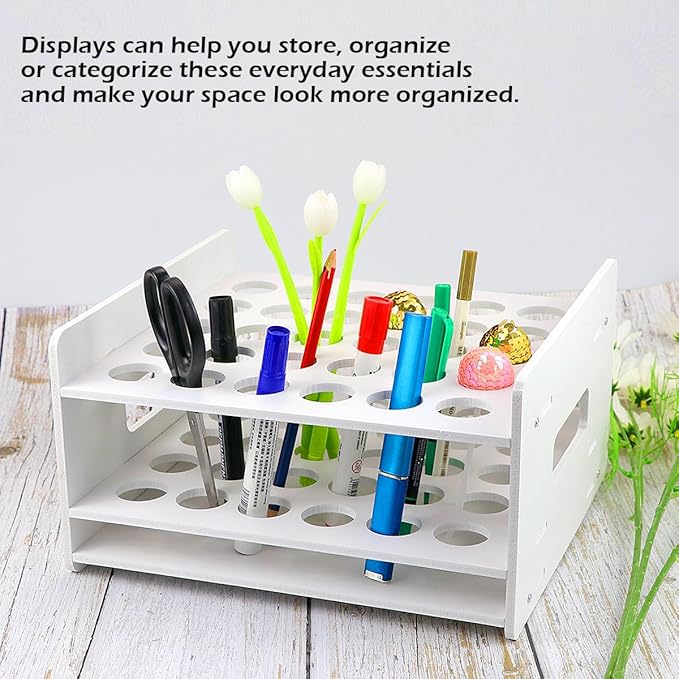 Tube Display Rack 30-Hole Craft Scissor Holder Art Craft Supplies Organizer Multi-Function Shear Holder for Children Desk Organizers School Home Classrooms