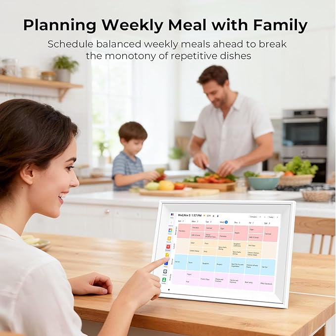 10.1'' Digital Calendar & Chore Chart - Smart Interactive Display for Family Schedules, 1280 * 800P IPS HD Touchscreen Electronic WiFi Planner