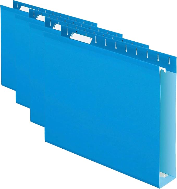 Pendaflex 04152X2 BLU Extra Capacity Reinforced Hanging Folders,Blue (Pack of 4)