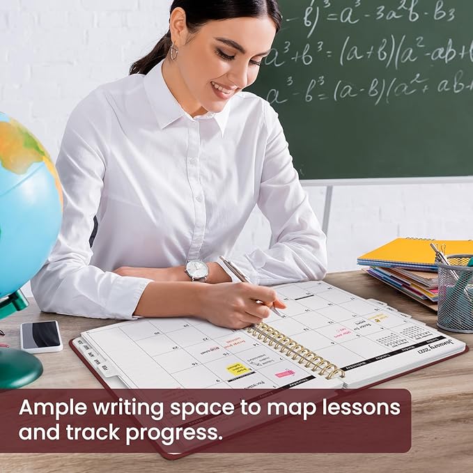 8.5" x 11" Academic Planner 2026-2027, Weekly & Monthly Calendar Planner Book, July 2026 – June 2027, Large Hardcover Organizer with Tabs, Perfect for Teachers, Students, Women & Men – A4, Burgundy