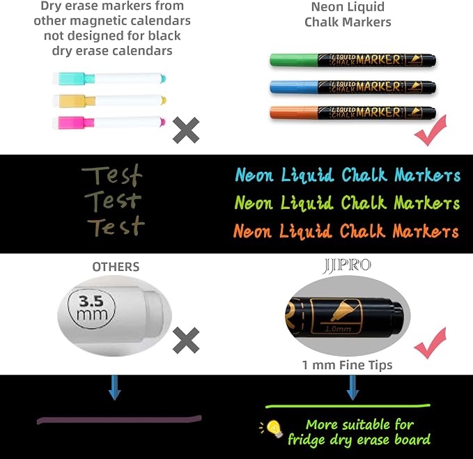 JJPRO Magnetic Dry Erase Chore Chart Blackboard for Fridge-Behavior Chart Chalkboard for Multiple Kids-One Chore Chart and Two Bonus Dry Erase Pad/Grocery Blackboards
