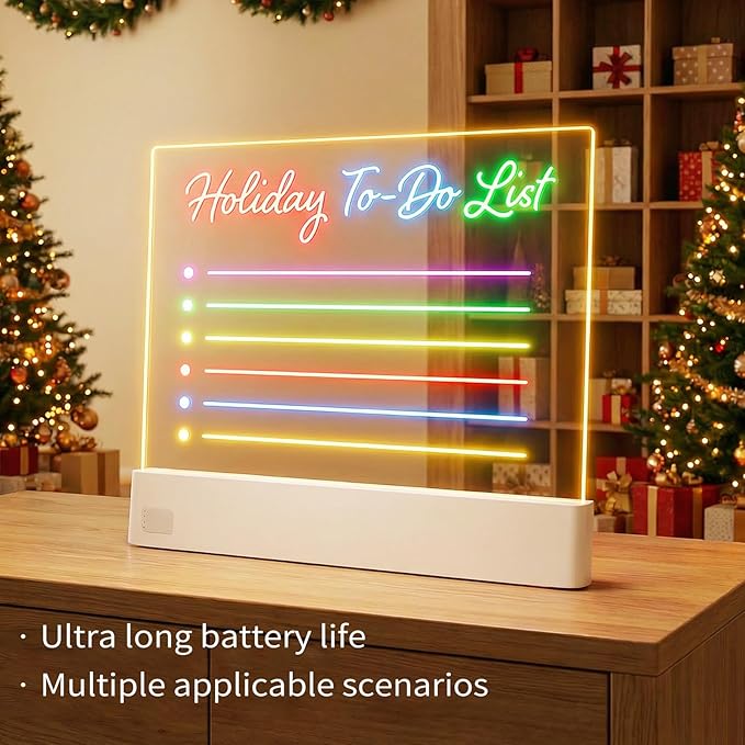 LED Drawing Board with Highlighters, 13.18"X10" Doodle Glow Drawing Board with 3 Modes & 5 Colors, 8 Colored Pen Neon Light Up Writing Tablet Gifts for Kids, Girls, Birthday, Mom Gifts (8 Pen)