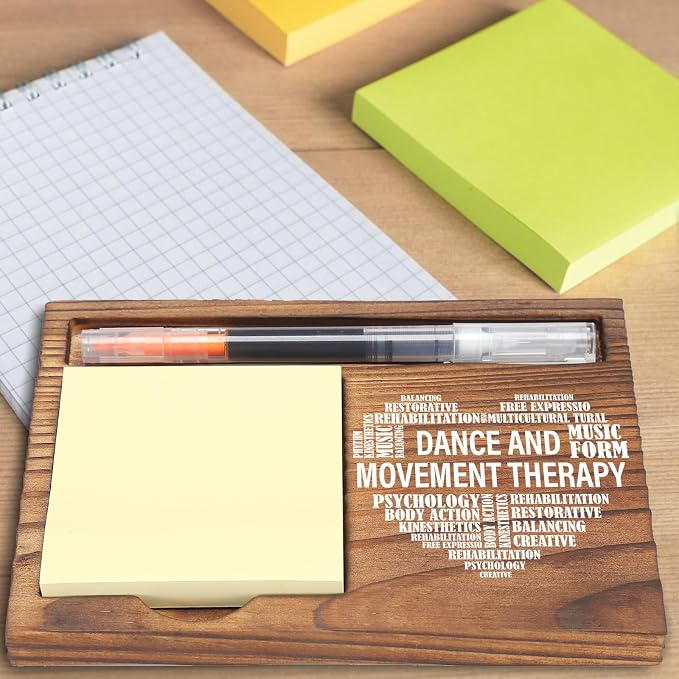 Dance and Form Movement Therapy Desk Organizer, Inspirational Sticky Note Holder, Dance Therapy Heart Design, Gifts for Dance Therapists, Psychologists, and Healthcare Professionals EDP146