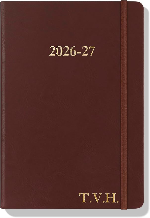 Wykeham's Executive 2026-27 Daily Journal Planner – Mid-Year Academic Diary (Personalized Conker, 8.5"×5.5")