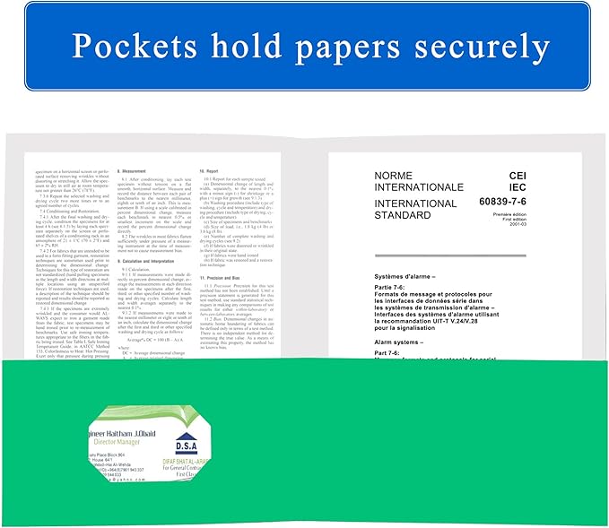 Zzrywuty 50 Packs Paper Green Folders with Pockets for Students,Businessmen and Office Workers,Letter Size,Two Pocket Folders with Card Slot for Office,Business,School Supplies