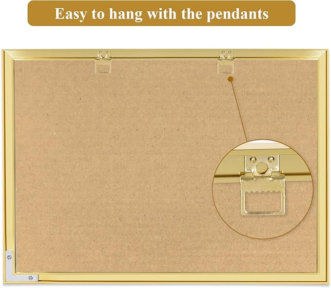 Whiteboard Calendar & Corkboard, 14.5" x 10.5" Dry Erase White Board & Bulletin Board, Gold Aluminum Frame Calendar/Cork Combo Board(ZHYL-Gold-2737-B)
