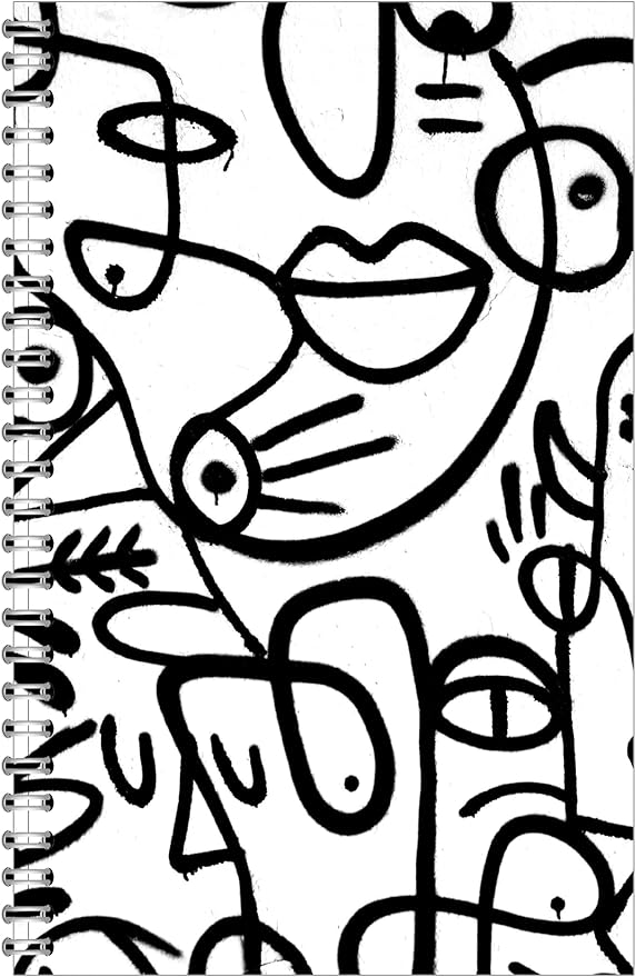 House of Doolittle Non-Dated Monthly & Weekly Planner Calendar - Spiral Bound Organizer - 7 x 11 Inches - Abstract Faces Design
