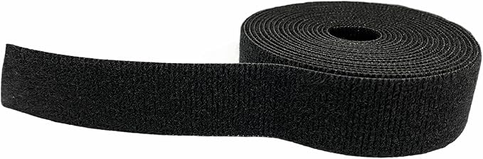 T.R.U. Nylon Double Sided Hook and Loop Cable Fastening Tape. (1 in. X 5 Ft, Black)