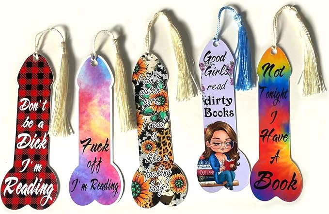 5Pcs Naughty Bookmarks for Adult, Penis Shaped Bookmark, Dirty Bookmarkers Gift for Adults, Spicy Bookmarks Make A Great Gift
