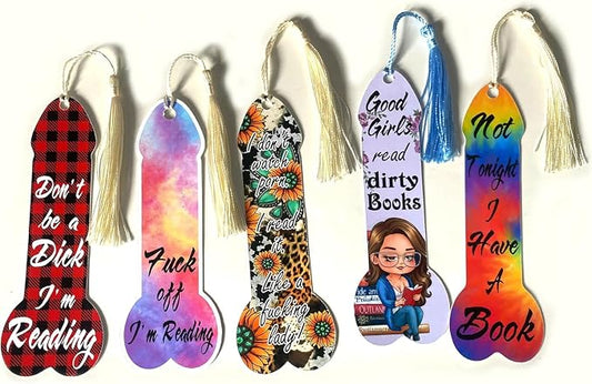 5Pcs Naughty Bookmarks for Adult, Penis Shaped Bookmark, Dirty Bookmarkers Gift for Adults, Spicy Bookmarks Make A Great Gift