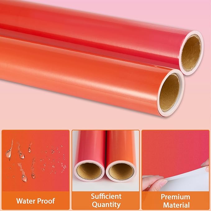 Qyeahkj 2 Rolls Pink Orange Gradient Bulletin Board Paper Roll Outer Space Bulletin Board Background Paper Fade Resistant Classroom Decoration Poster Art Craft Home Wall Education Decoration Supplies