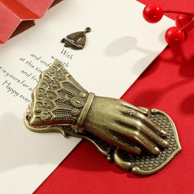 New Style Hand of Wealth Retro Lady Book Mark- Metal Clips Collection The Hand of Noblewoman Signifies Wealth and Good Fortune Gifts for Girl Lover Christmas (B-Ancient Bronze)