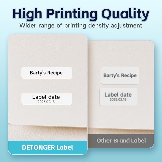 Thermal Labels DETONGER 1/2 Width Compatible Tape Refills Label Stickers Film Coatedfor Label Maker Tapes Home Office School Business Use Sticky Liquid-Proof 0.5"×1.6"(12×40mm) 180pcs White