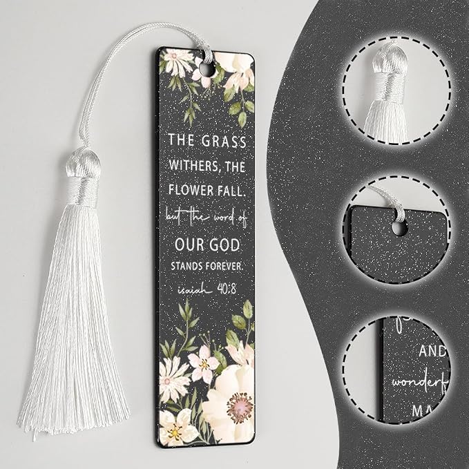 Christian Eternal Word Bookmark, Inspirational Gift for Believers, Uplifting Gift for Spiritual Readers, Spiritual Bookish Present, Unique Floral & Scripture Design Bookmark, WCB58
