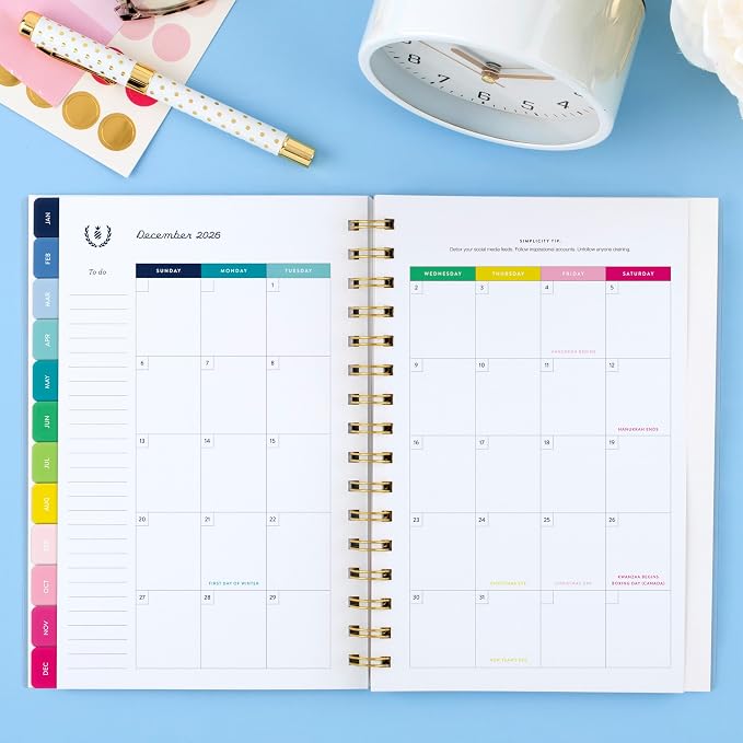 AT-A-GLANCE 2026 Planner, Simplified by Emily Ley, Weekly & Monthly, 5.5" x 8.5", Small, English Garden (EL46-200-26)