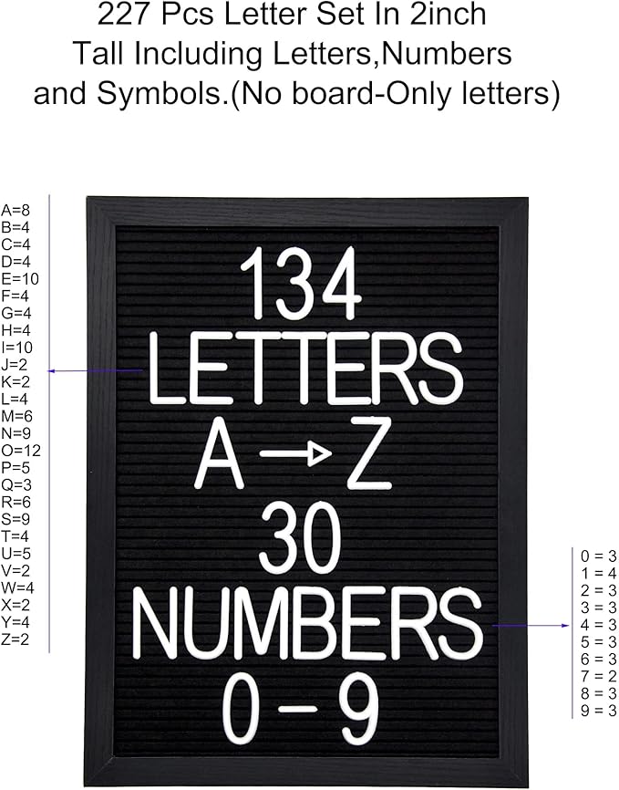 Felt Letter Board Letters Set - 227pcs 2 inch Tall Letters