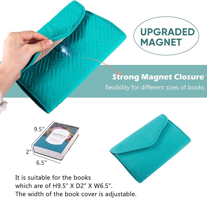 APLUFINE Reusable Book Cover with Magnet Closure - Adjustable Book Sleeve for Book Lovers Gift - Book Protector for Paperback -Book Covers for Hardcover - Book Pouch - Book Carrier