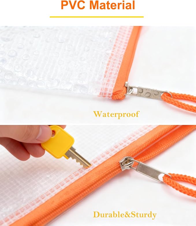 24 Pcs Lightweight Zipper Mesh Pouch Bags, Portable Clear Plastic A6 Storage Bags, Bulk Zipper Pouches for Home Office Travel Toiletries Cosmetics Organizer