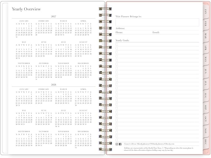 Blue Sky Rachel Parcell 2027 Weekly and Monthly Planner Calendar, January 2027 - December 2027, 5" x 8", Clear Pocket Cover, Durable Twin Wire Binding, Laminated Tabs, Pocket, Stickers, Cherie