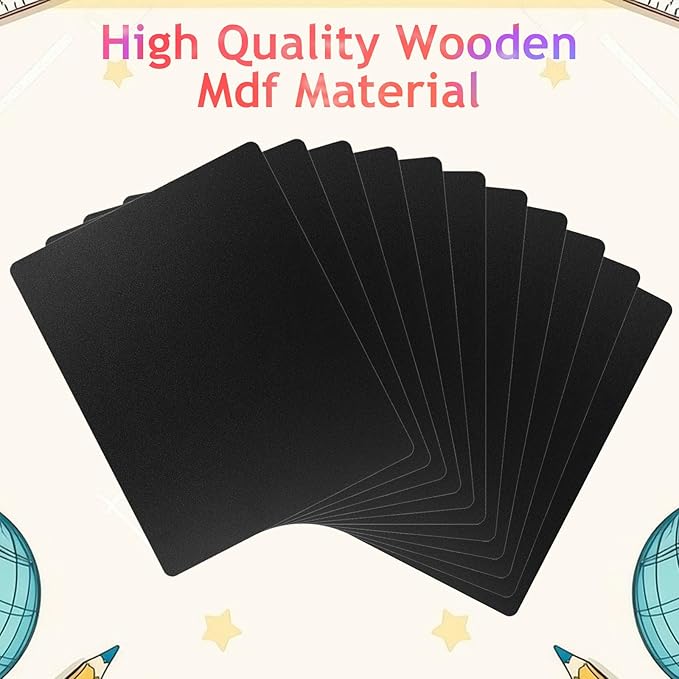 12 Pcs Chalk Board 9.5" x 12" Frameless Chalkboard for Kids Mini Wooden Chalk Board Small Chalkboard Signs Student School Supplies for Kids Classroom Home Office Restaurant