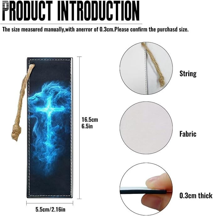 Personalized Bookmark, Bookmark for Book Lovers Abstract Blue Cross Bookmarks for Reading Lovers