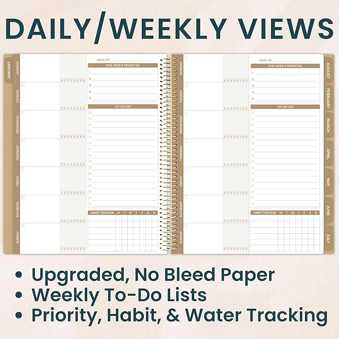 bloom daily planners All in One Ultimate Monthly & Weekly Undated Calendar Planner V2, Notebook, Sketch Book, Grid Pages, Coloring Book and More! 9" x 11" - Interchangeable Cover
