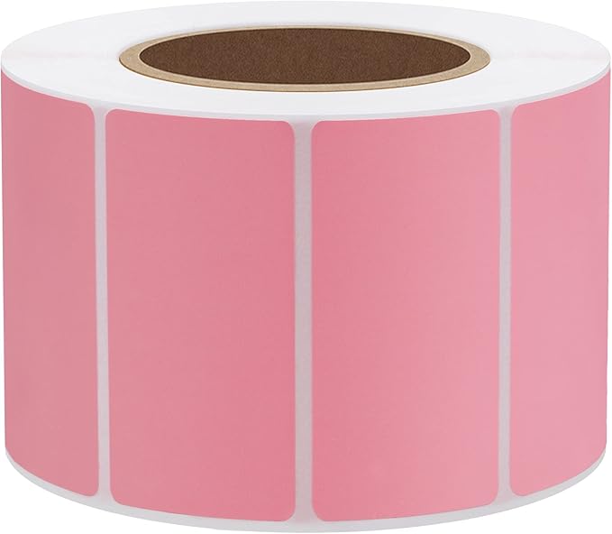 Hybsk 2x1 inch Color Direct Thermal Labels for Shipping, Barcodes, Address, Compatible with Rollo Label Printer & Zebra Desktop Printers (2"x1",Pink)