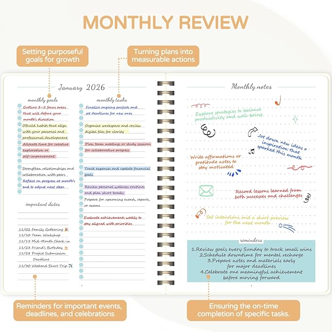 Monthly Planner 2026-2027, 2 Year Calendar 2026-2027 (Jan 2026 - Dec 2027), 7" x 10", 26-27 Monthly Calendar Planner, 24-Month Planning Book for Home School Office Supplies